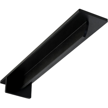 Ekena Millwork Heaton Hidden Support Steel Bracket w/ 12" Support Depth, Powder Coated Black 3"W x 16"D x 2"H BKTM03X16X02HEPBL